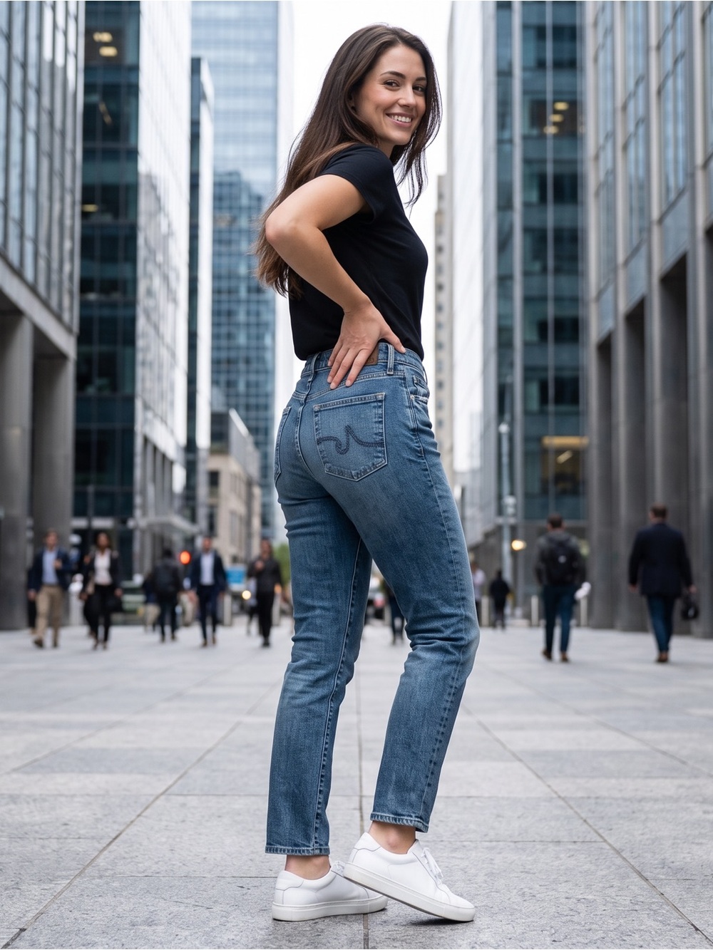 Ag Adriano Goldschmied Slim Straight Jeans in Faded Blue